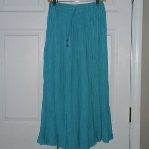 The Magic Scarf Company turquoise blue broomstick skirt  Sz  One Size